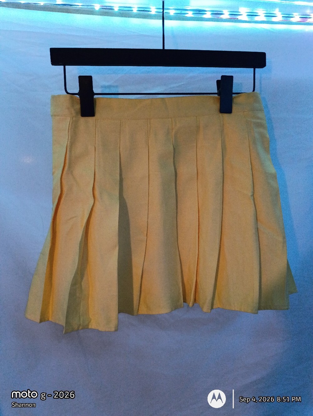 Yellow Pleated Skater Skirt